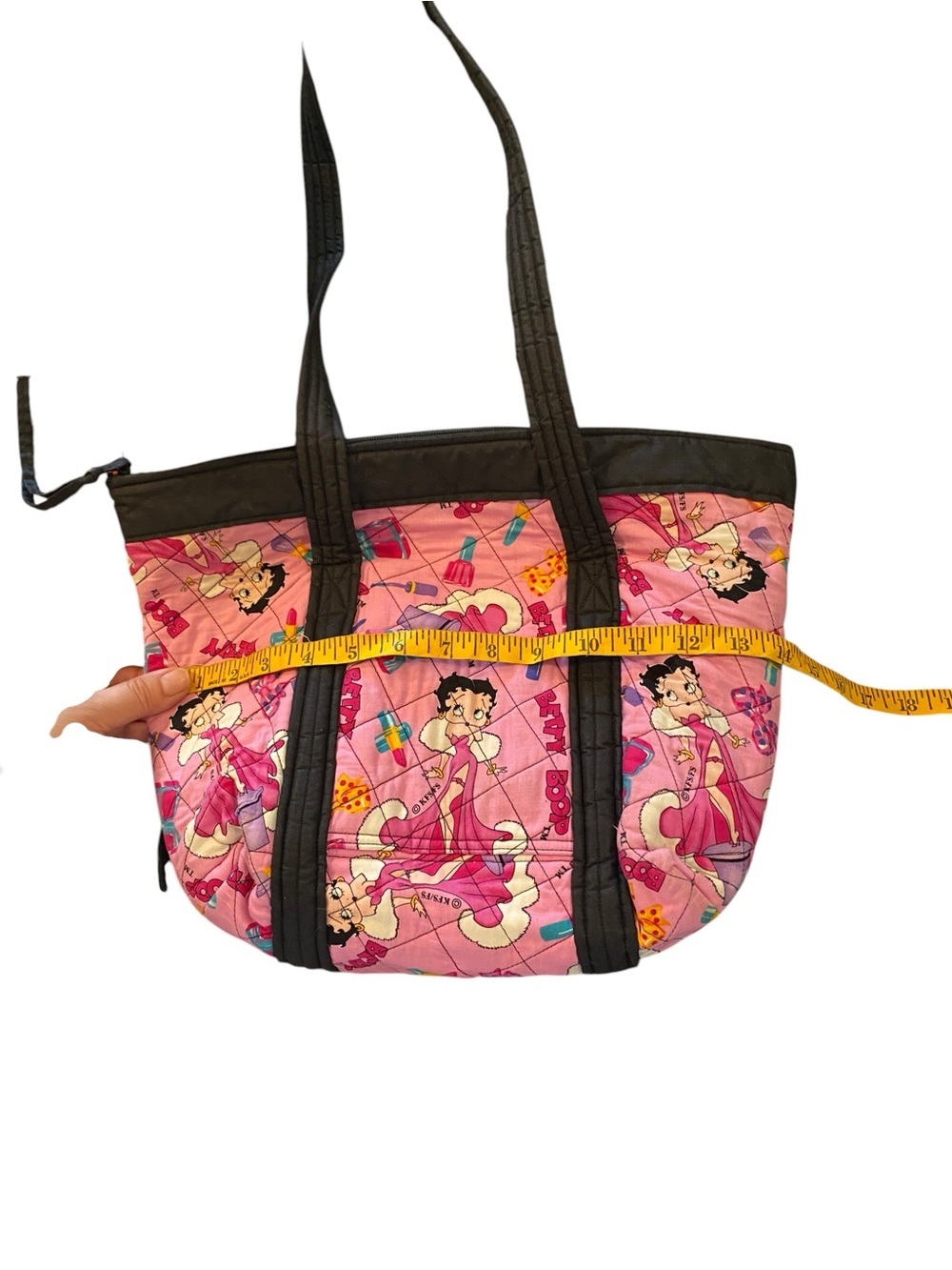 Betty Boop handcrafted quilted tote bag wallet & cosmetic bag Retro Dopamine - Picture 16 of 16